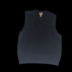 Men's Large LL Bean Sweater Vest Winter Vintage Hand Knit 90s Classic Fit Cozy